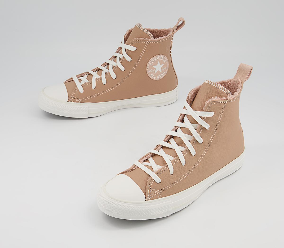 Converse Converse All Star Hi Trainers Converse Converse All Star Hi Trainers Champagne Tan Dusk Pink Vintage White