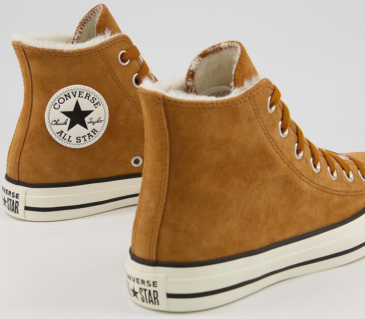 Converse Converse All Star Hi Trainers Burnt Sienna Shearling Exclusive ...