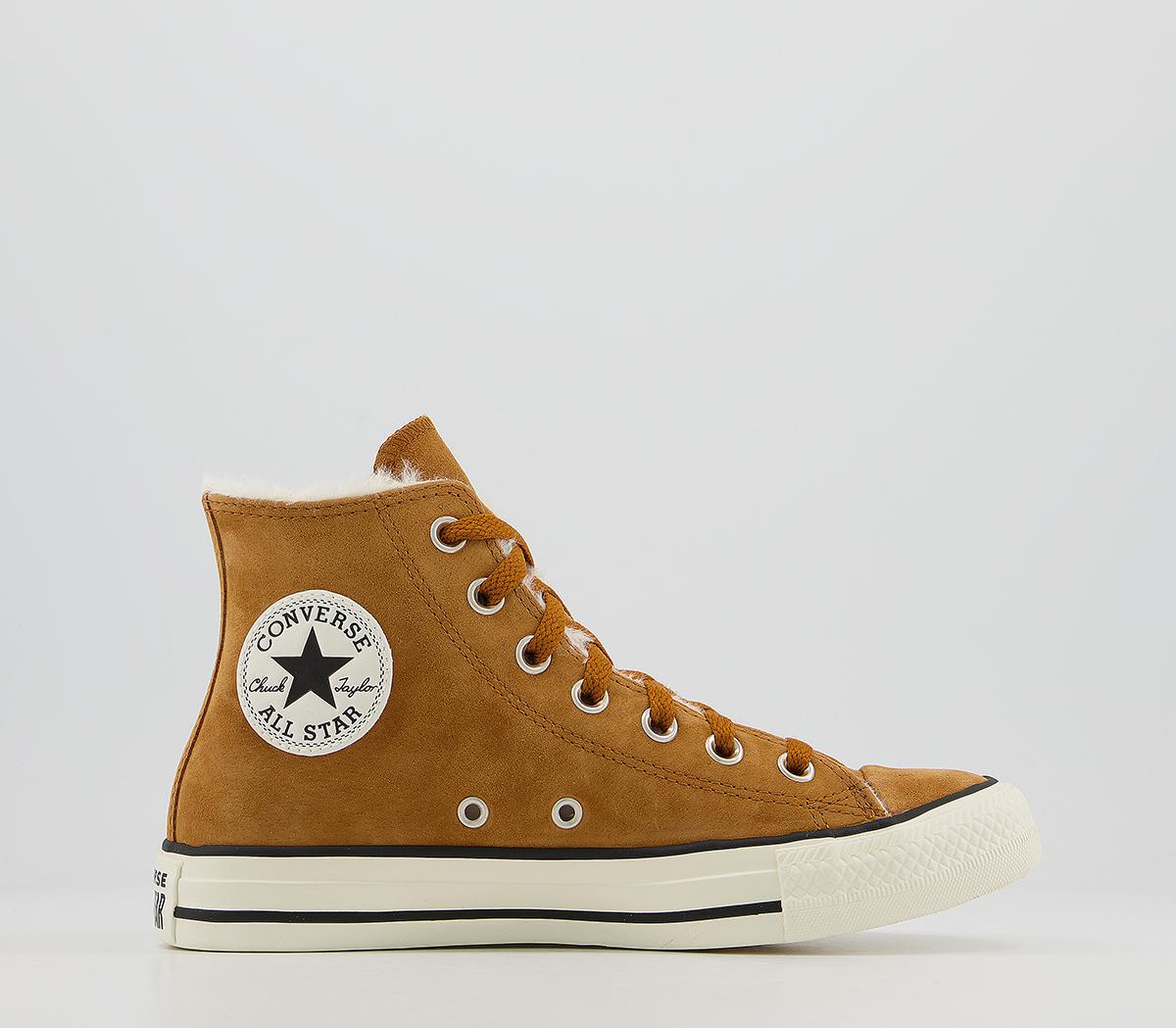 Converse Converse All Star Hi Trainers Burnt Sienna Shearling Exclusive -  Unisex Sports