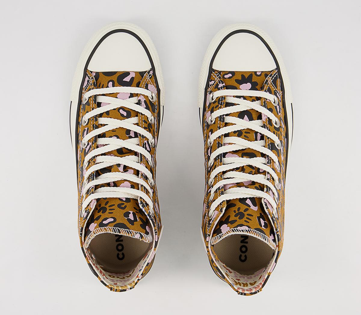 Converse Converse All Star Hi Trainers Converse Converse All Star Hi Trainers Wheat Black Pink Leopard