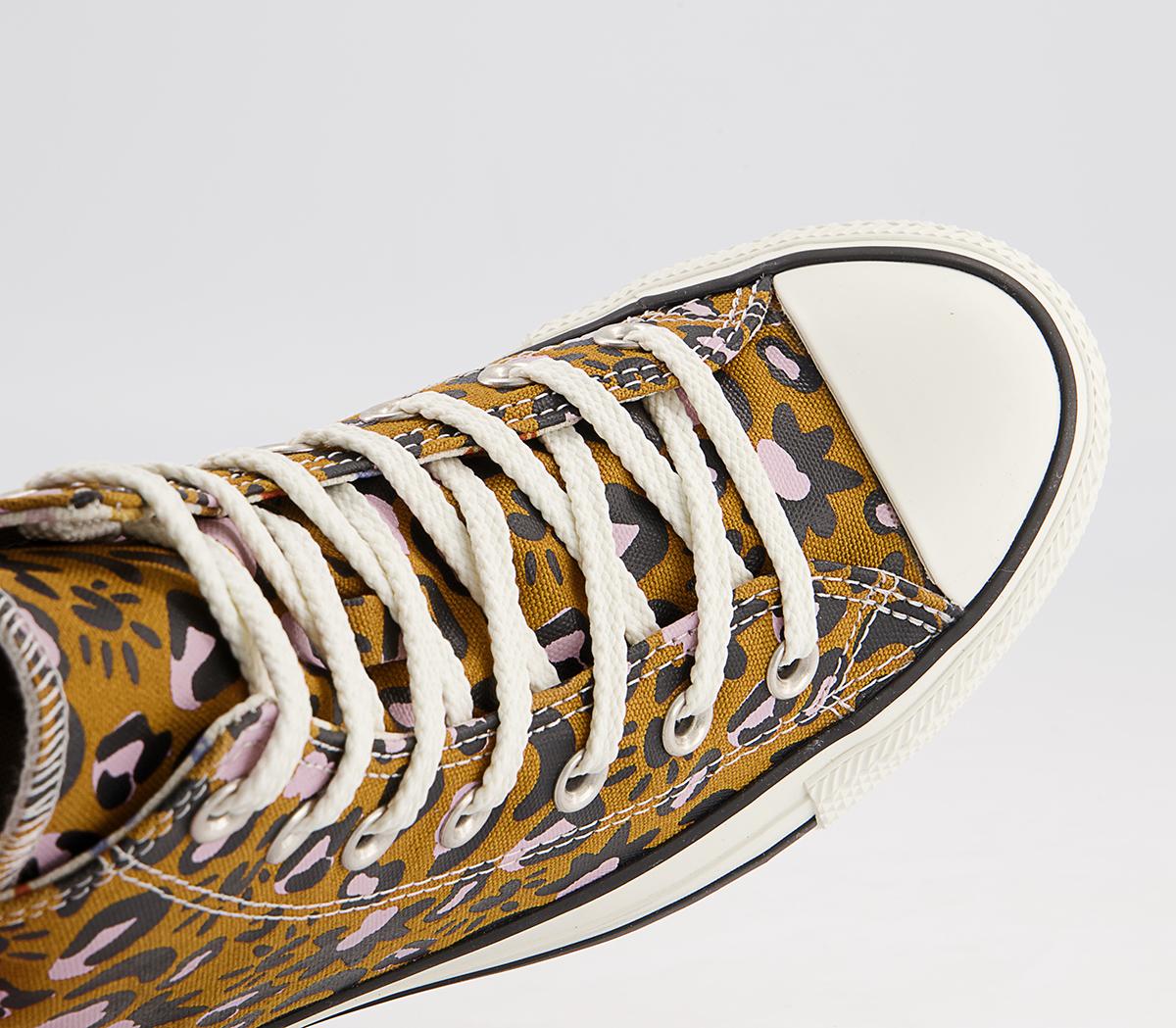 Converse Converse All Star Hi Trainers Converse Converse All Star Hi Trainers Wheat Black Pink Leopard