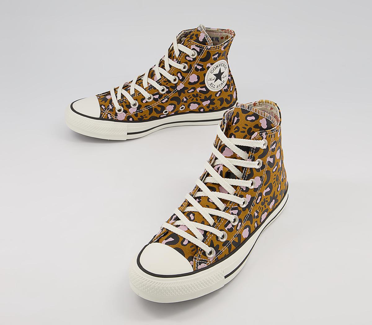 Converse Converse All Star Hi Trainers Converse Converse All Star Hi Trainers Wheat Black Pink Leopard
