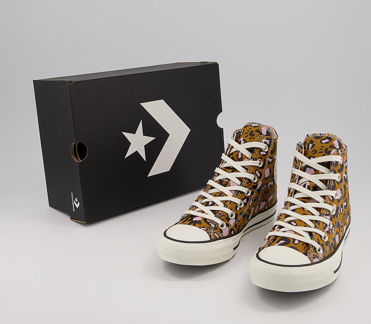 Converse Converse All Star Hi Trainers Converse Converse All Star Hi Trainers Wheat Black Pink Leopard