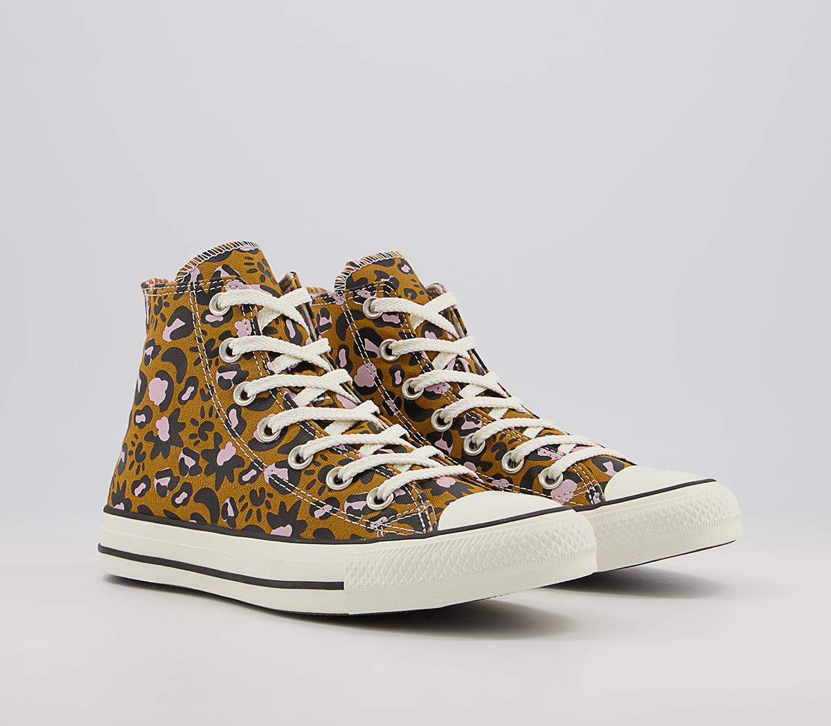 Converse Converse All Star Hi Trainers Converse Converse All Star Hi Trainers Wheat Black Pink Leopard