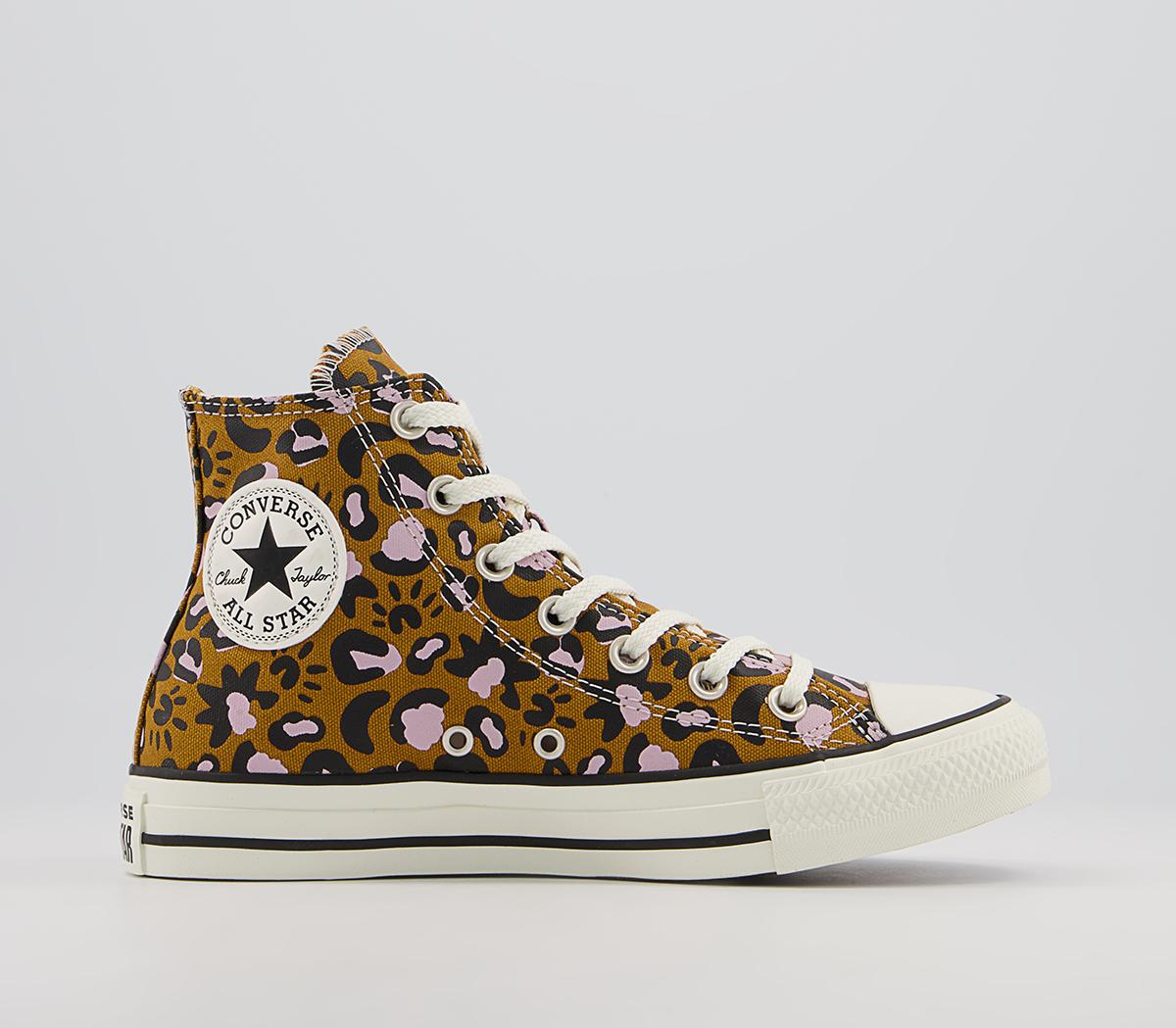 Converse Converse All Star Hi Trainers Converse Converse All Star Hi Trainers Wheat Black Pink Leopard