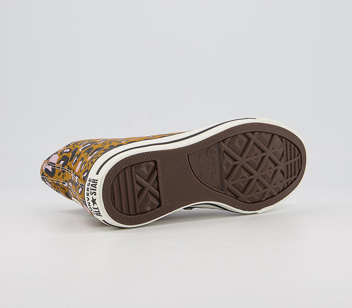 Converse Converse All Star Hi Trainers Converse Converse All Star Hi Trainers Wheat Black Pink Leopard