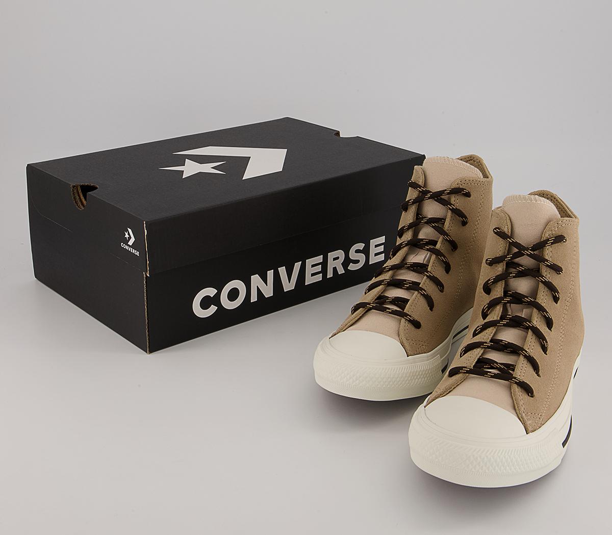Converse Converse All Star Hi Trainers Converse Converse All Star Hi Trainers Nomad Khaki Velvet Brown Egret