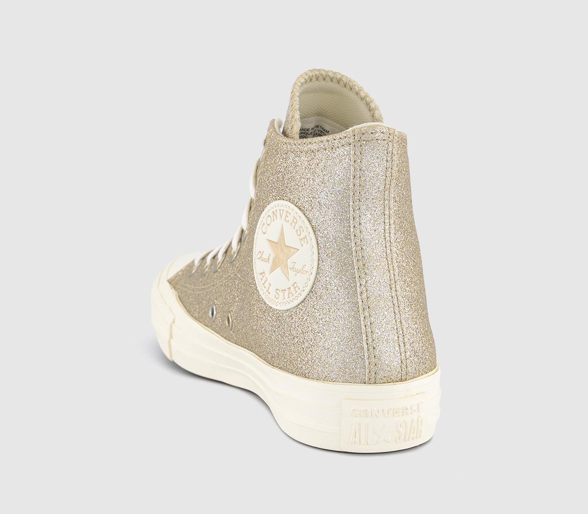 ConverseConverse All Star Hi TrainersLight Gold Egret Egret Glitter