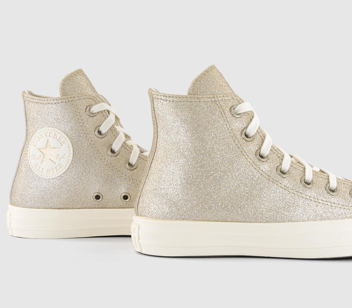 ConverseConverse All Star Hi TrainersLight Gold Egret Egret Glitter
