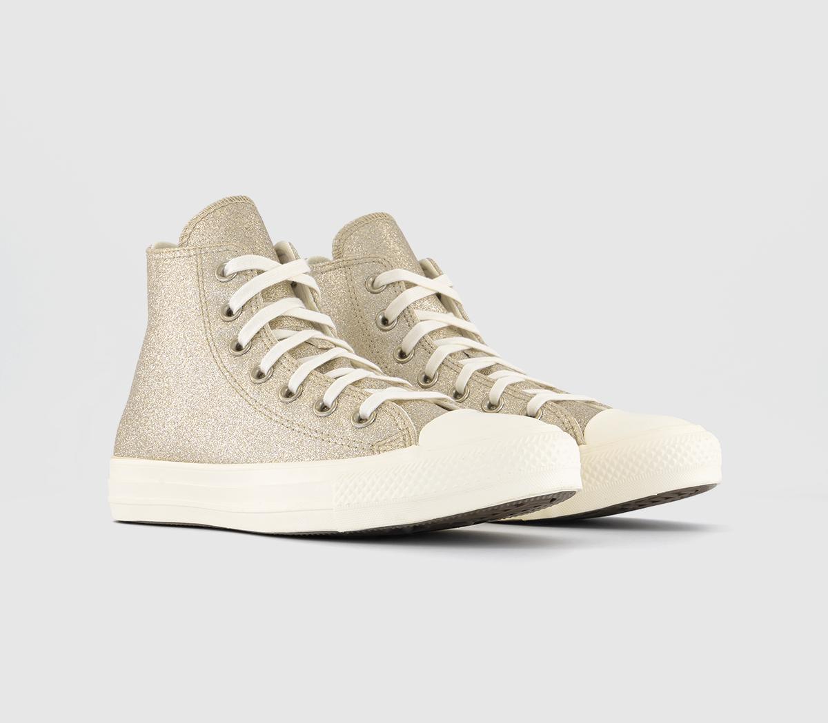 ConverseConverse All Star Hi TrainersLight Gold Egret Egret Glitter