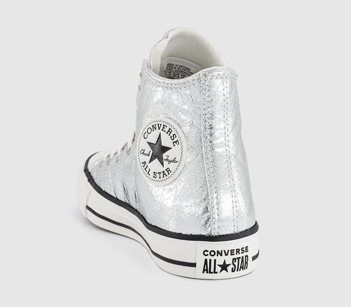 ConverseConverse All Star Hi TrainersMetallic Silver Vintage White Black
