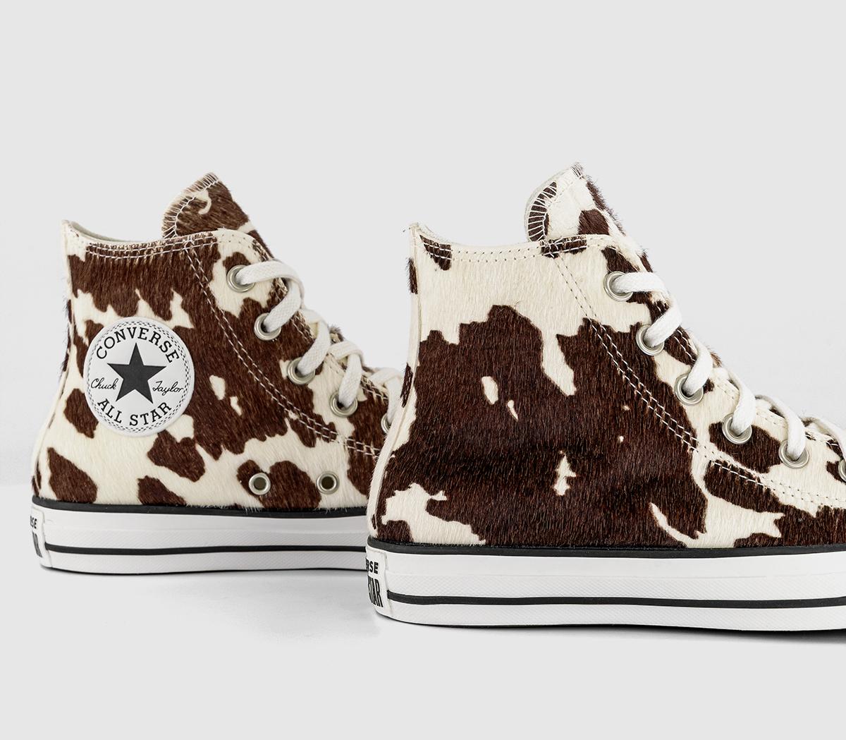 ConverseConverse All Star Hi TrainersCow Print Egret Mudguard Black