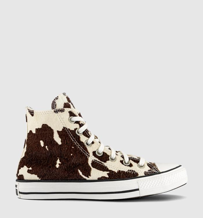 Converse Converse All Star Hi Trainers Cow Print Egret Mudguard Black