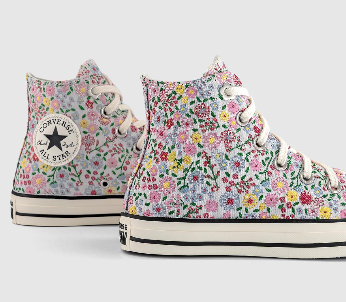 ConverseConverse All Star Hi TrainersFloral Egret Egret Cherry Balm