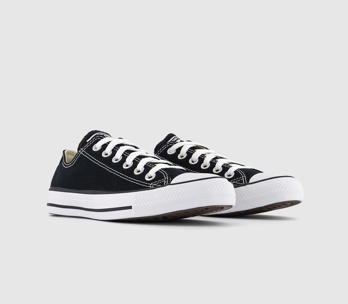 Mens Converse All Star Low Black Canvas Trainers Black/White, 7.5
