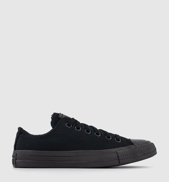 Converse All Star Low Trainers Black Mono Canvas