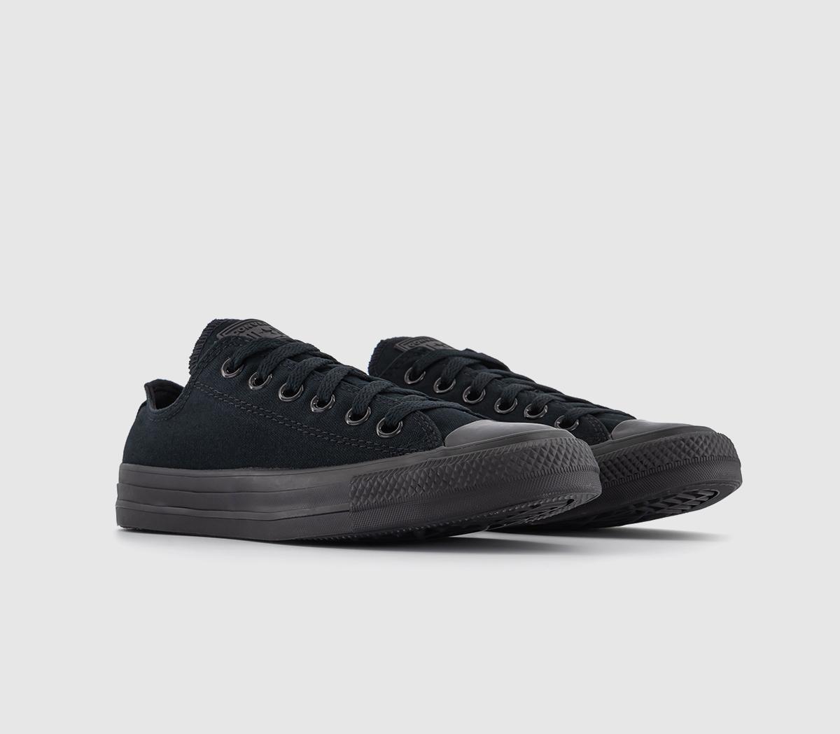 Converse Kids Black All Star Low Monochrome Canvas Trainers, 5.5
