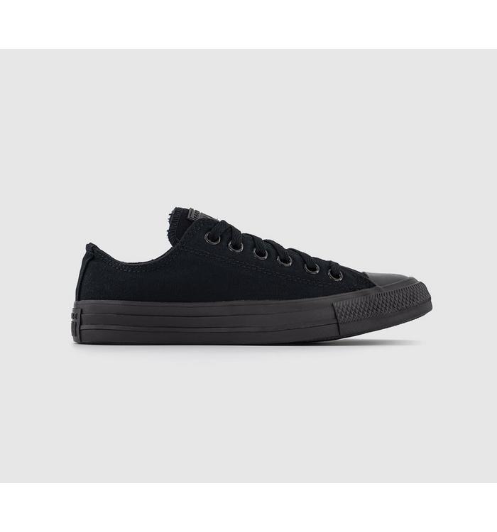 Converse All Star Low Trainers Black Mono Canvas - Unisex Sports