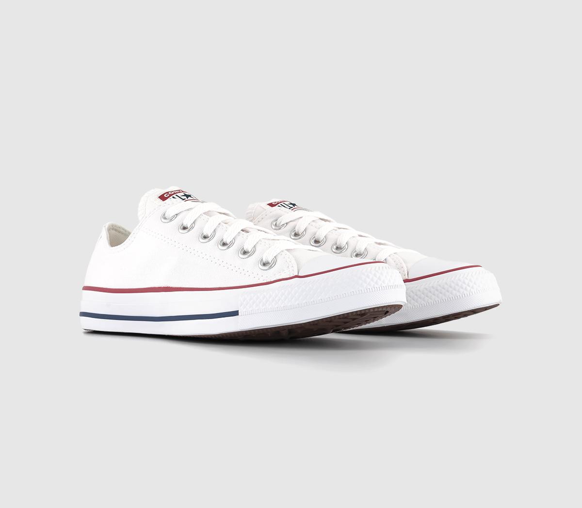 Converse White All Star Low Top Canvas Trainers, 3