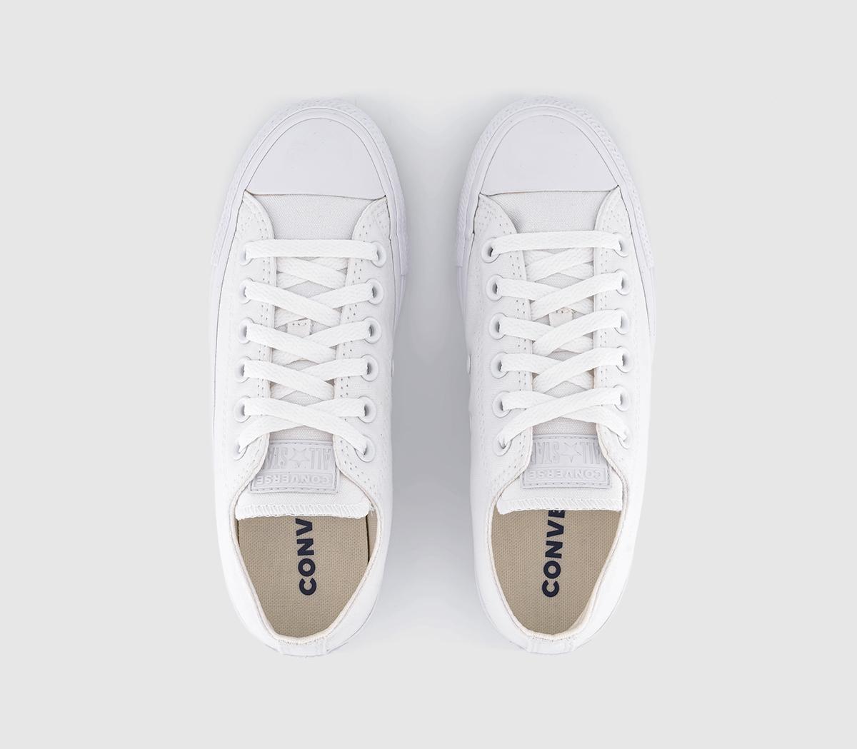 Converse All Star Low Trainers White Mono Canvas - Unisex Sports