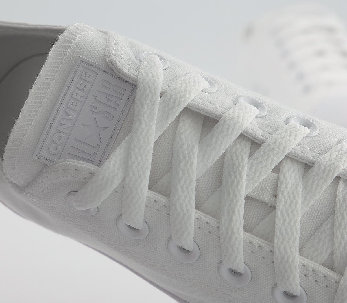 Converse All Star Low Trainers Converse All Star Low Trainers White Mono Canvas