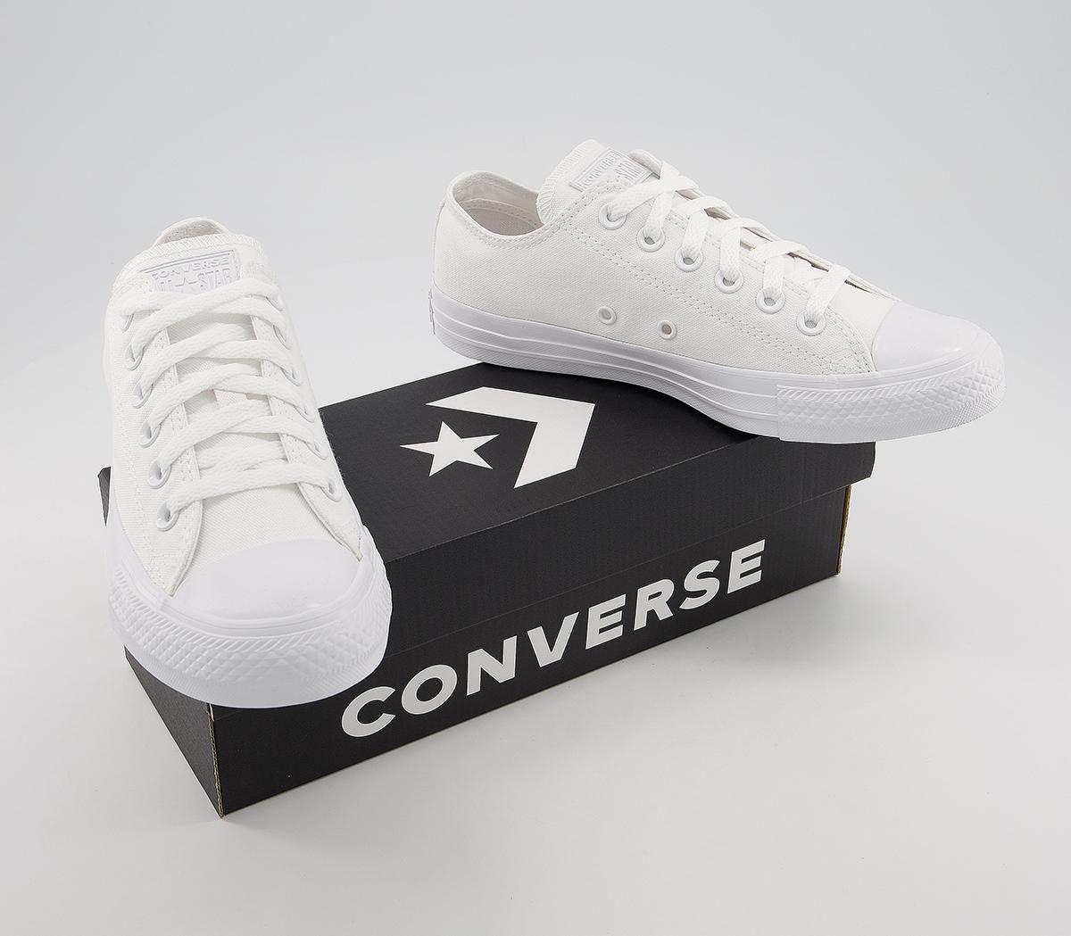 Converse All Star Low Trainers Converse All Star Low Trainers White Mono Canvas
