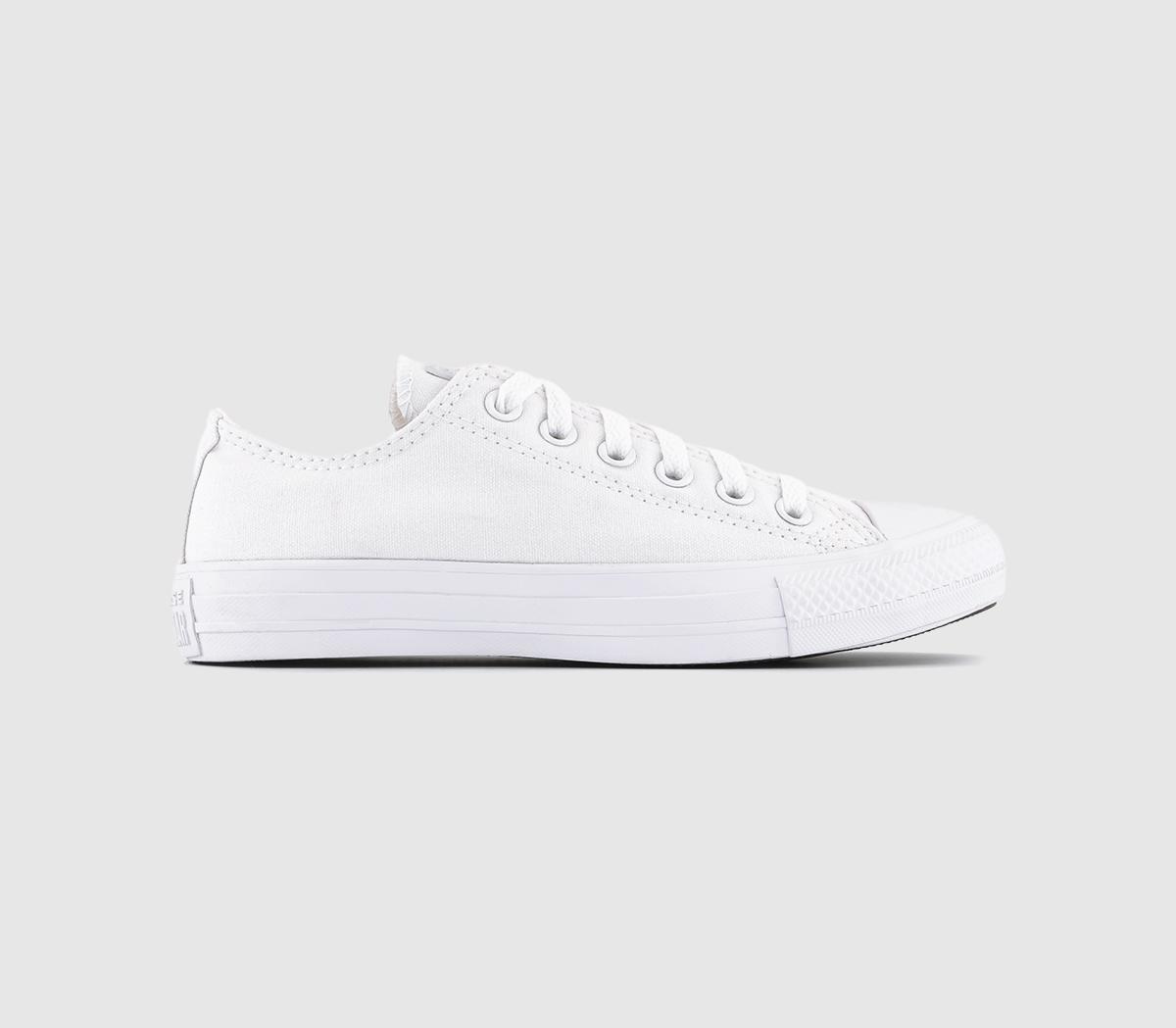 Converse All Star Low Trainers White Mono Canvas - Unisex Sports
