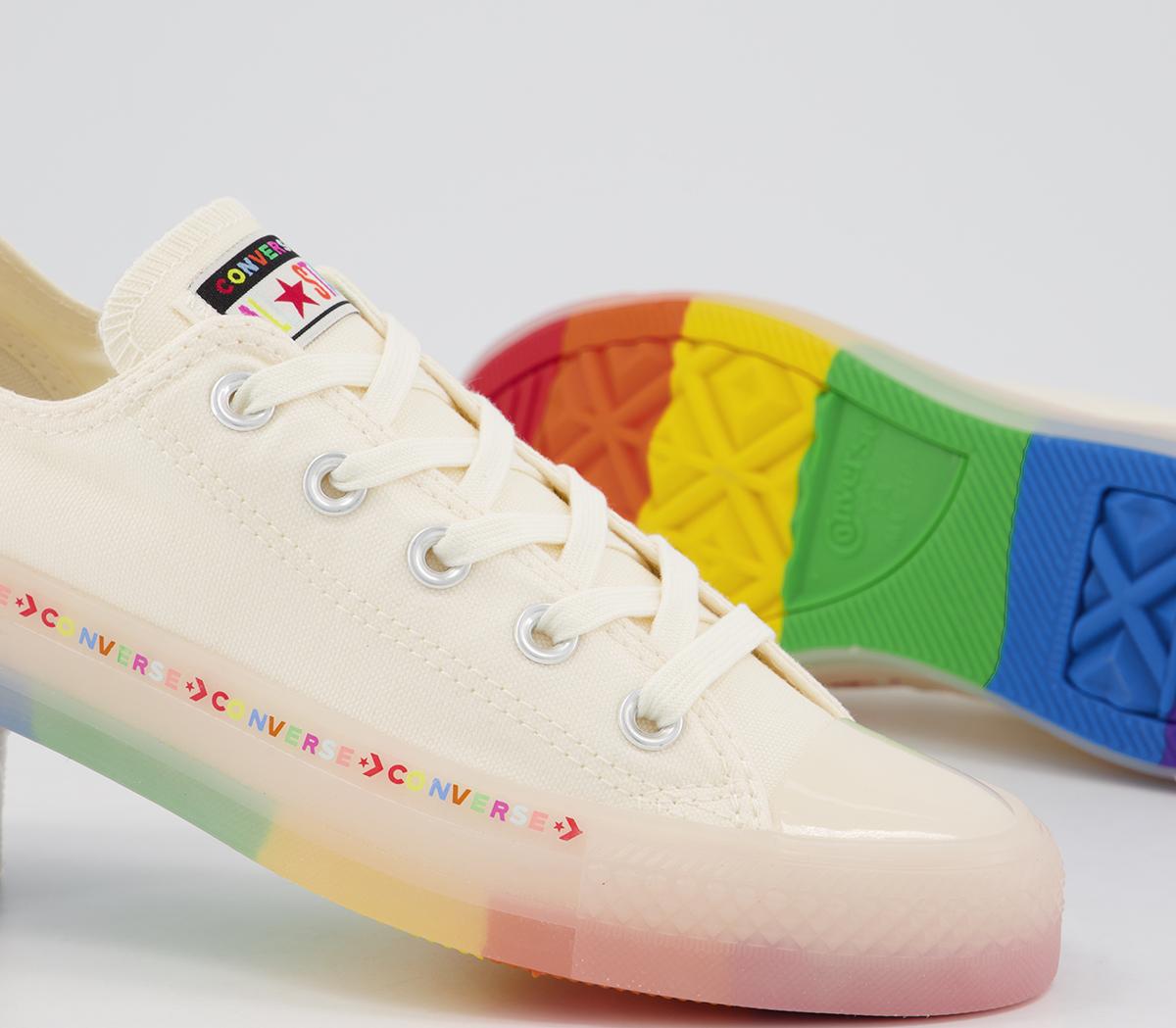 Converse Converse All Star Low Trainers Converse Converse All Star Low Trainers Egret White Rainbow Exclusive