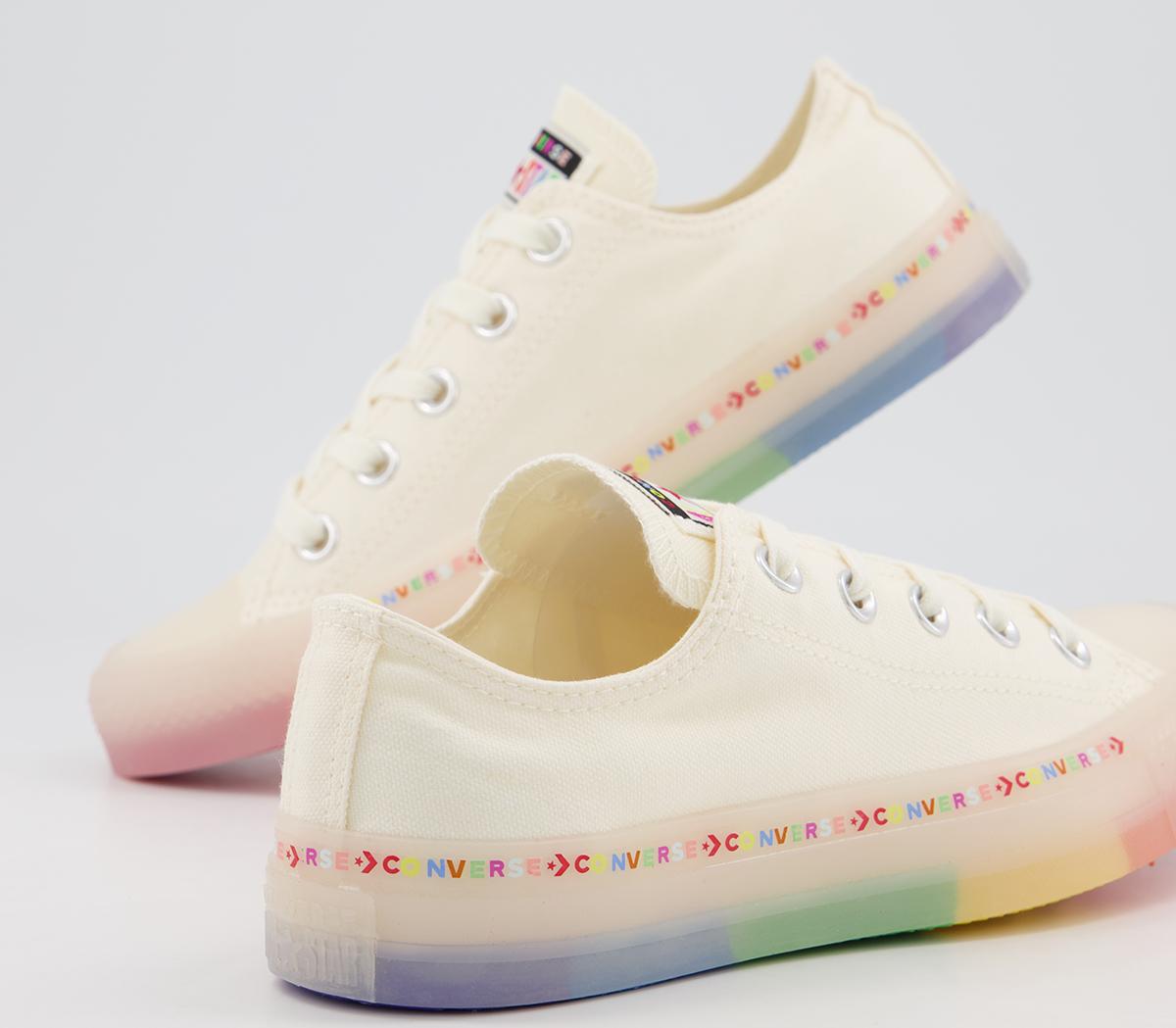 Converse Converse All Star Low Trainers Converse Converse All Star Low Trainers Egret White Rainbow Exclusive