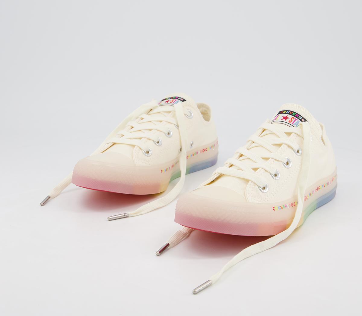 Converse Converse All Star Low Trainers Converse Converse All Star Low Trainers Egret White Rainbow Exclusive