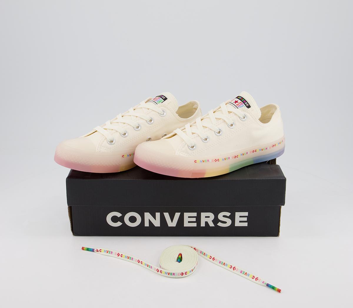 Converse Converse All Star Low Trainers Converse Converse All Star Low Trainers Egret White Rainbow Exclusive