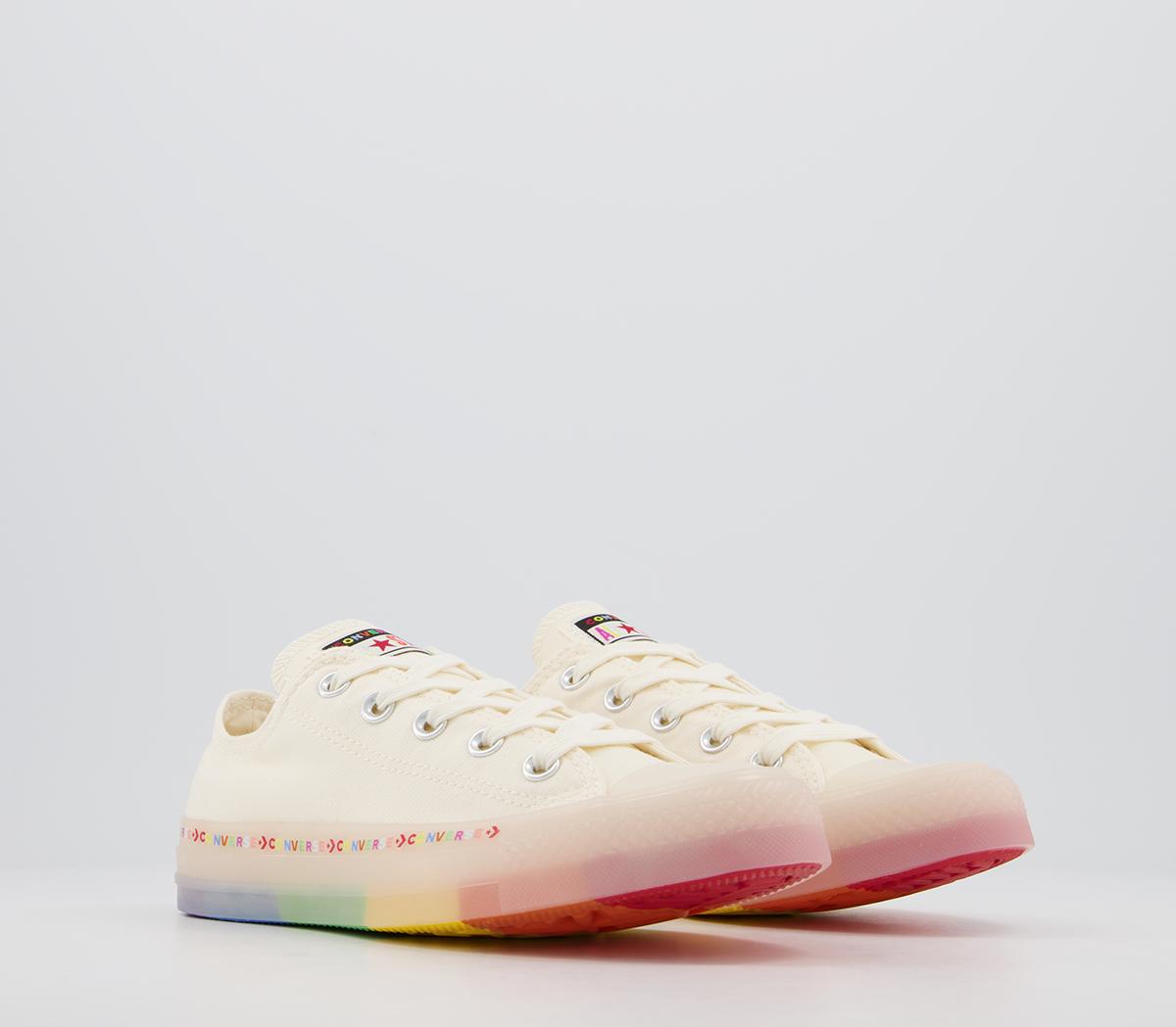 Converse Converse All Star Low Trainers Converse Converse All Star Low Trainers Egret White Rainbow Exclusive