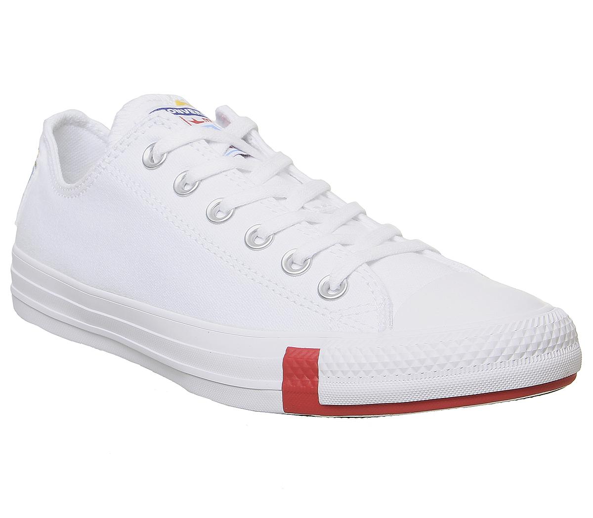 ConverseConverse All Star Low TrainersWhite University Red Black Logo Stacked