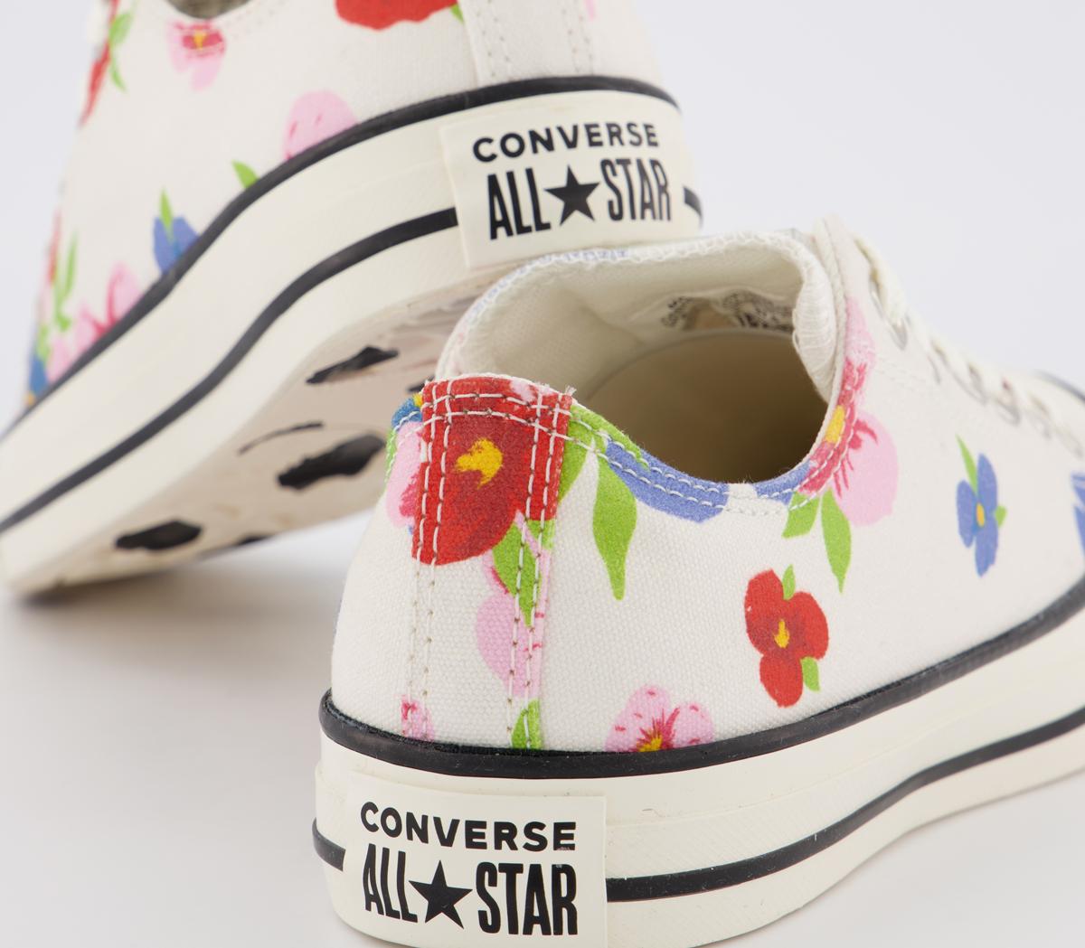 Converse Converse All Star Low Trainers Converse Converse All Star Low Trainers White Multi Egret Floral Exclusive