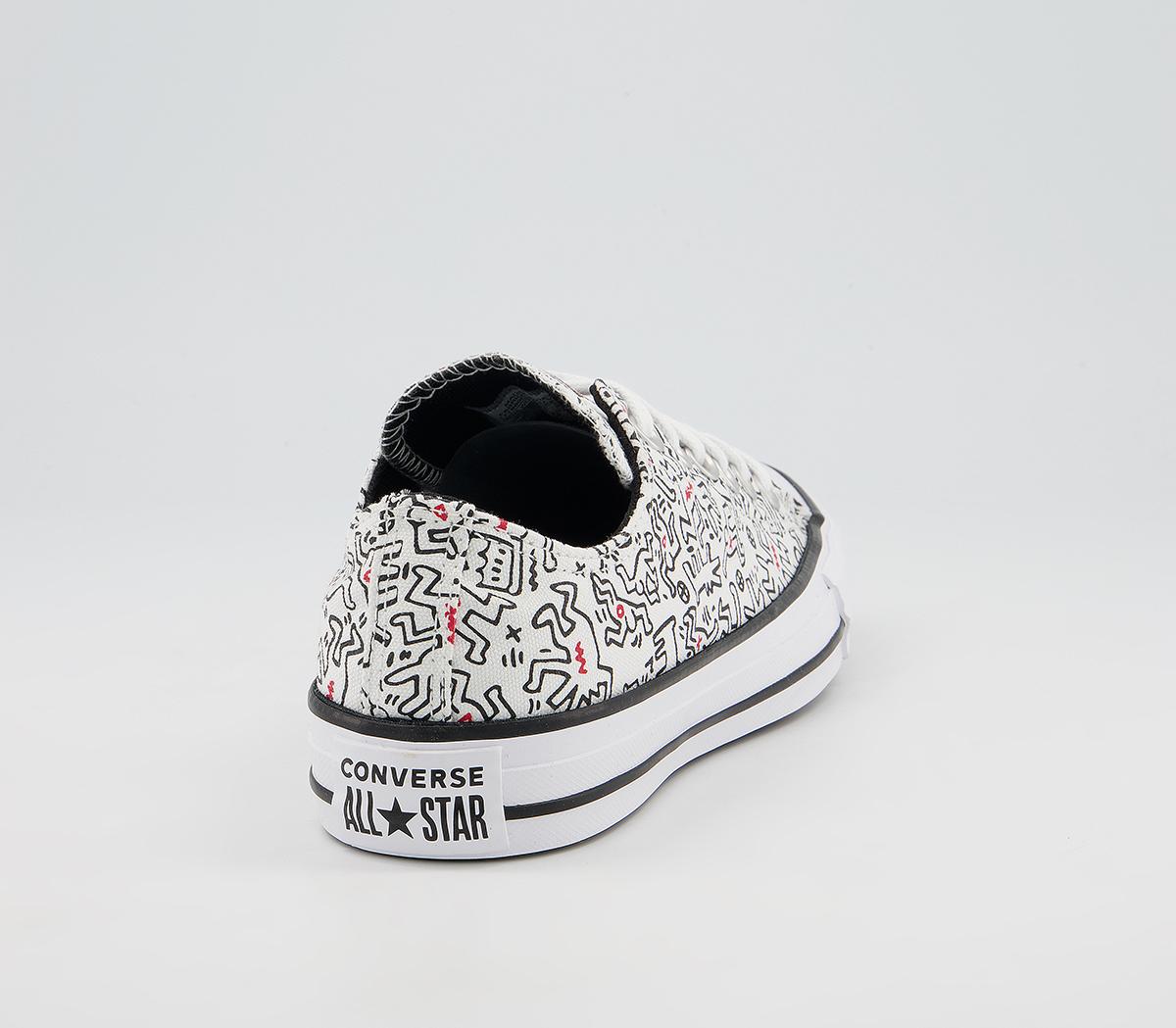 Converse Converse All Star Low Trainers Converse Converse All Star Low Trainers Keith Haring White Black Red