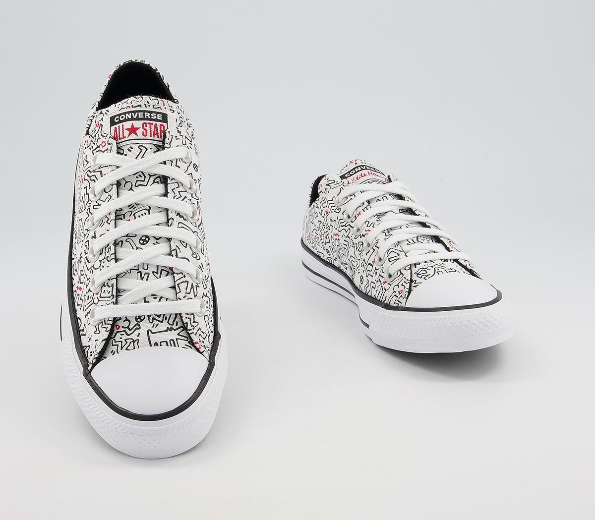 Converse Converse All Star Low Trainers Converse Converse All Star Low Trainers Keith Haring White Black Red