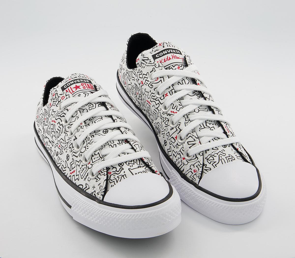Converse Converse All Star Low Trainers Converse Converse All Star Low Trainers Keith Haring White Black Red