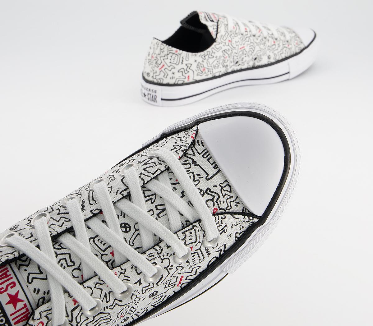 Converse Converse All Star Low Trainers Converse Converse All Star Low Trainers Keith Haring White Black Red