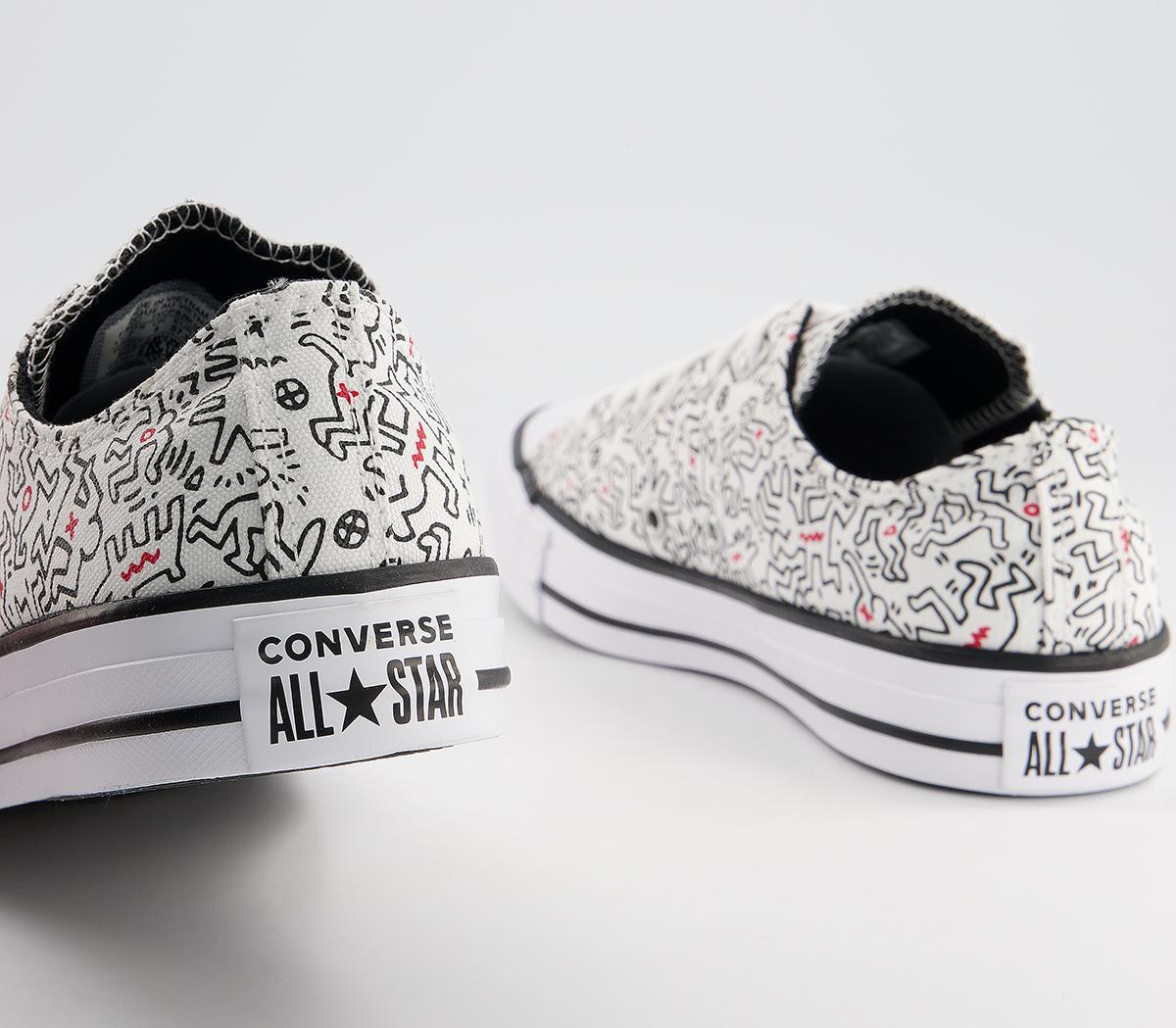 Converse Converse All Star Low Trainers Converse Converse All Star Low Trainers Keith Haring White Black Red