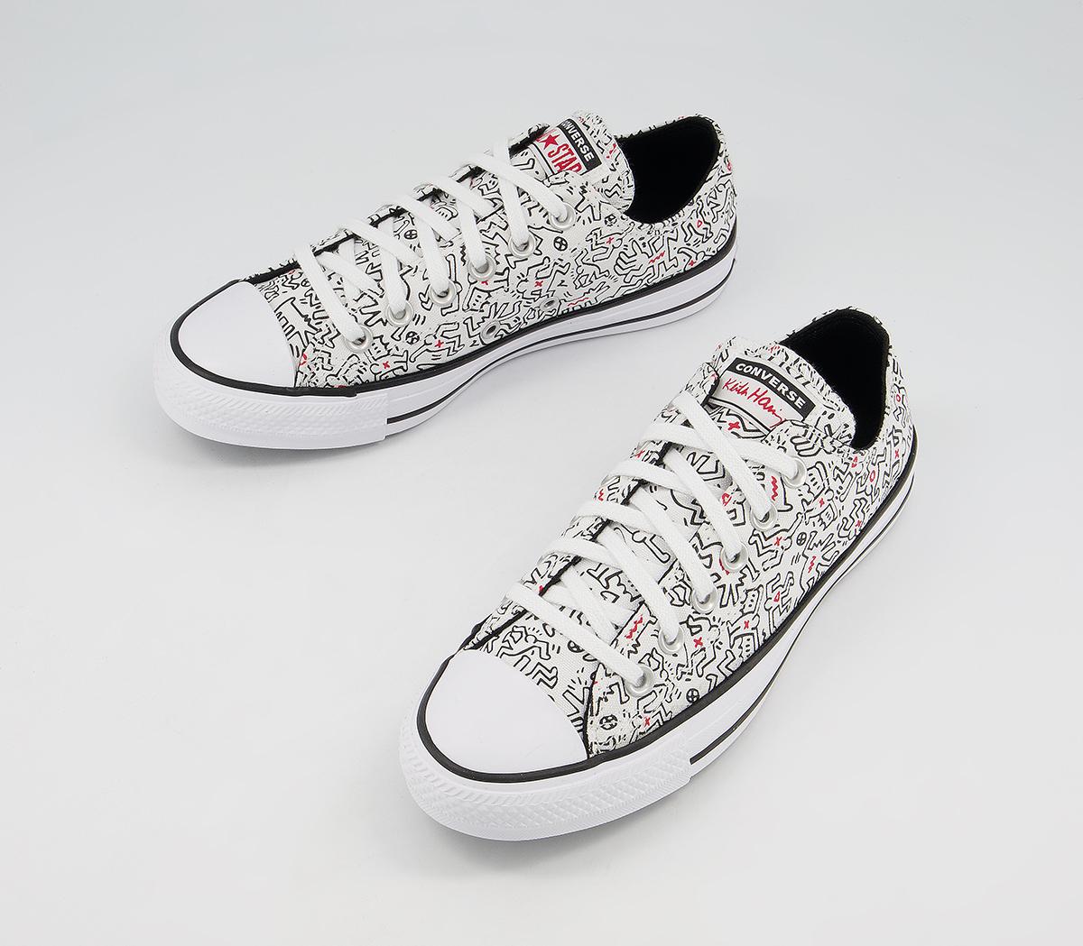 Converse Converse All Star Low Trainers Converse Converse All Star Low Trainers Keith Haring White Black Red