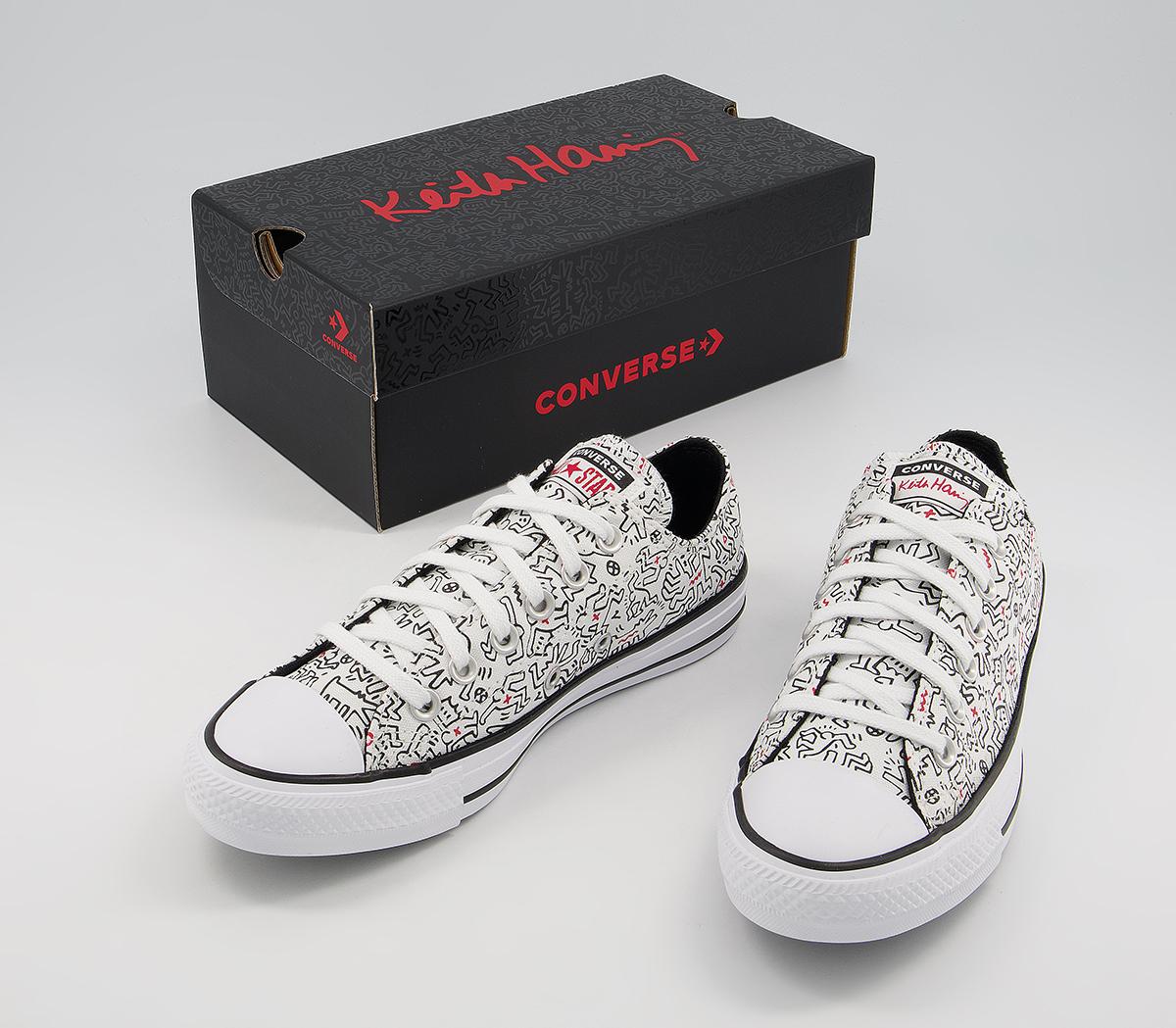 Converse Converse All Star Low Trainers Converse Converse All Star Low Trainers Keith Haring White Black Red
