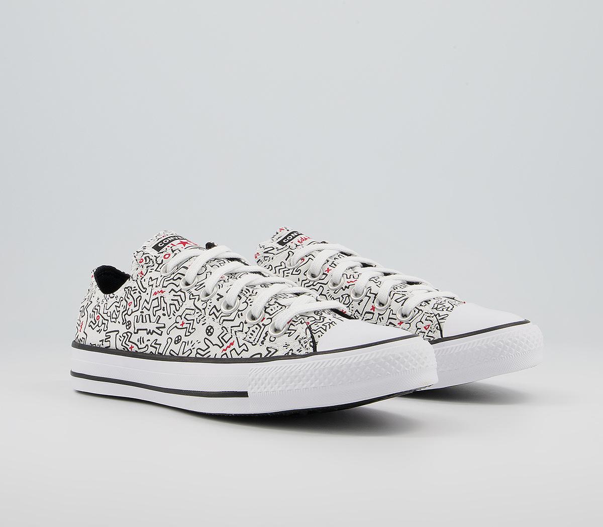 Converse Converse All Star Low Trainers Converse Converse All Star Low Trainers Keith Haring White Black Red