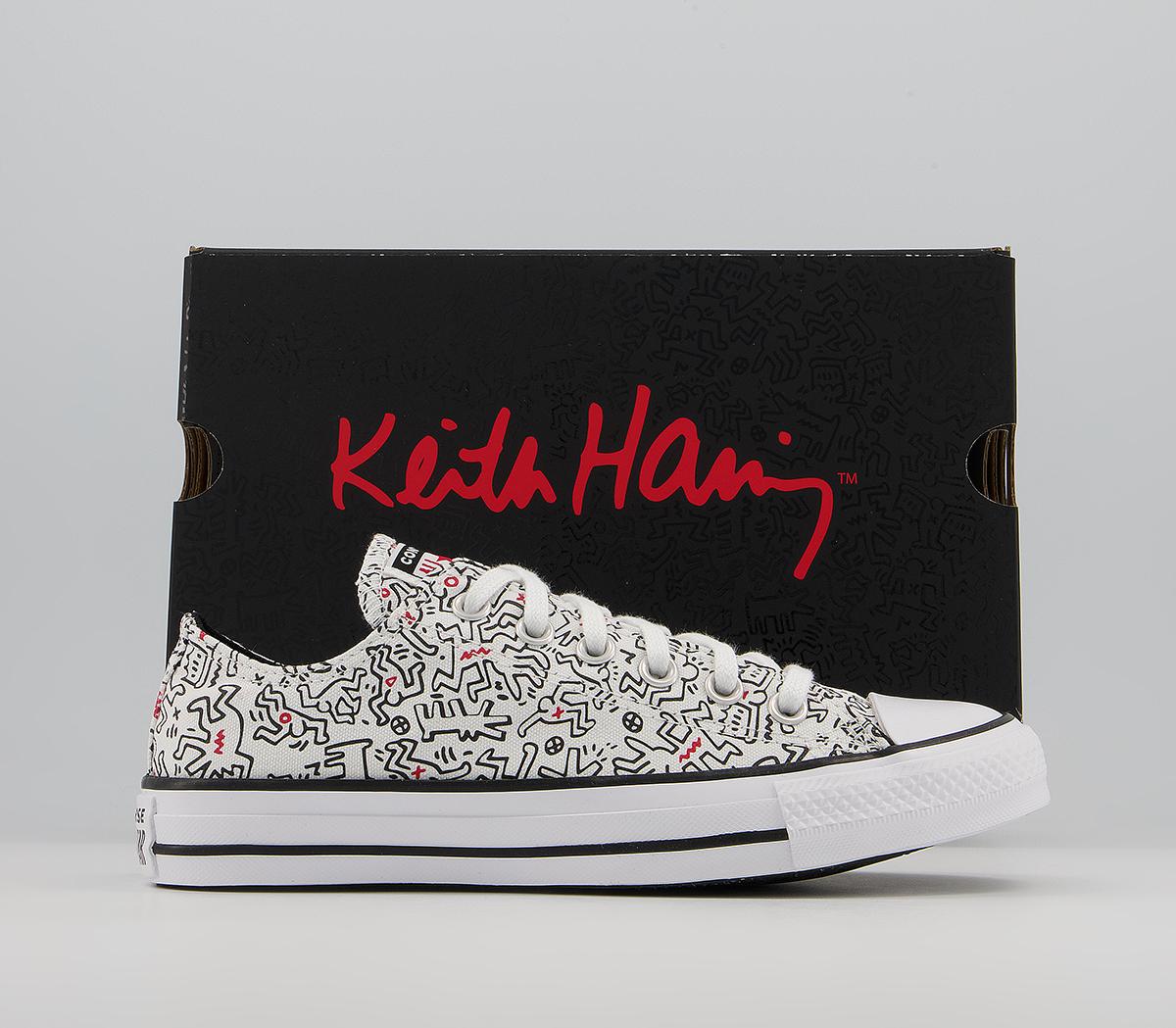 Converse Converse All Star Low Trainers Converse Converse All Star Low Trainers Keith Haring White Black Red