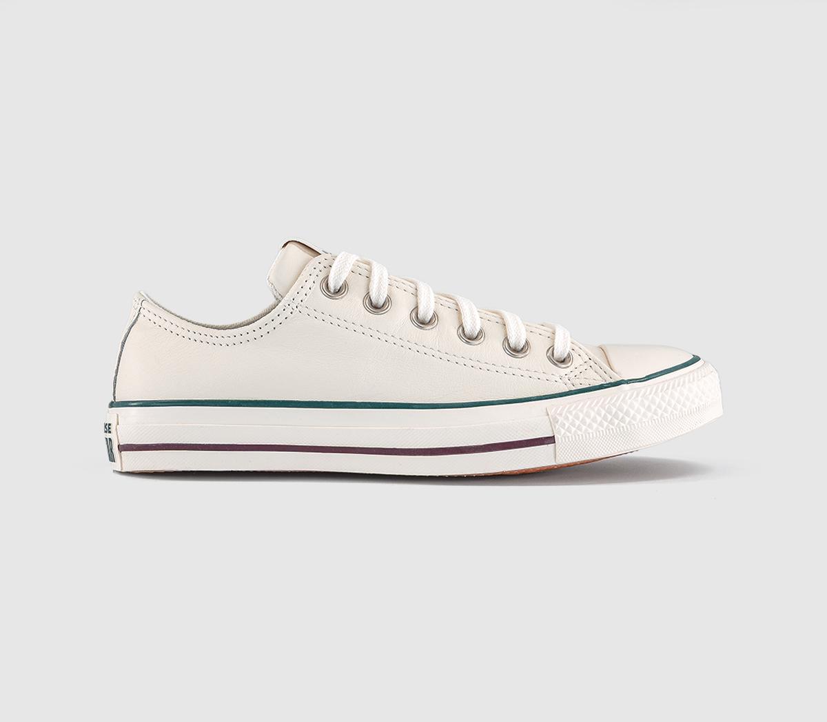 t-egret Converse Converse All Star Low Trainers Vintage White Rubber Plant