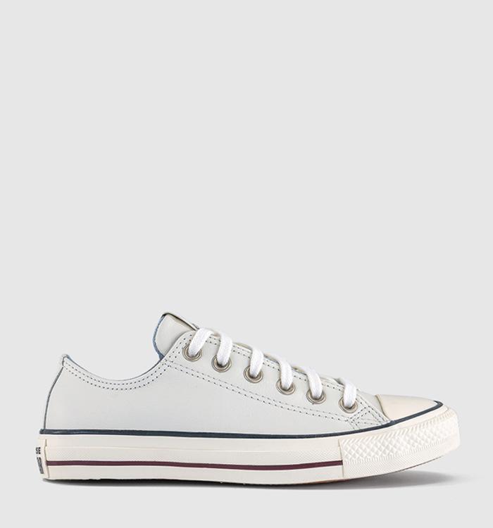 Converse Converse All Star Low Trainers White Converse Egret Deep Bordeaux