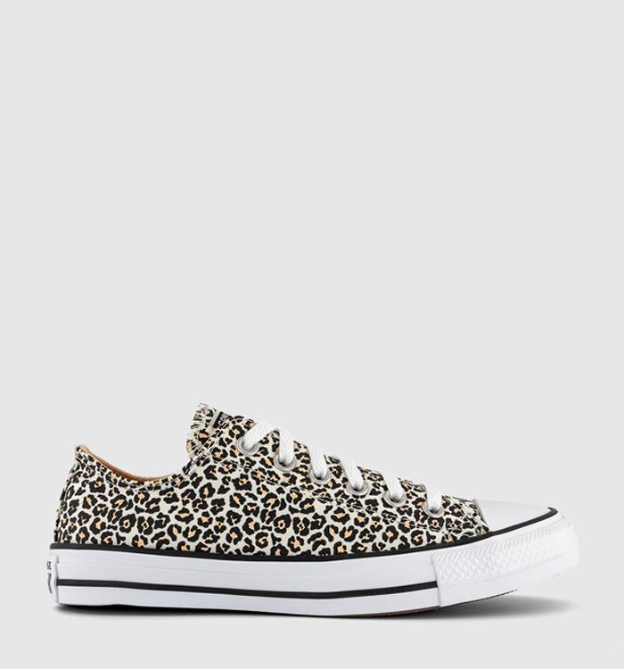 Converse Converse All Star Low Trainers Egret Black Coastal Dune Leopard
