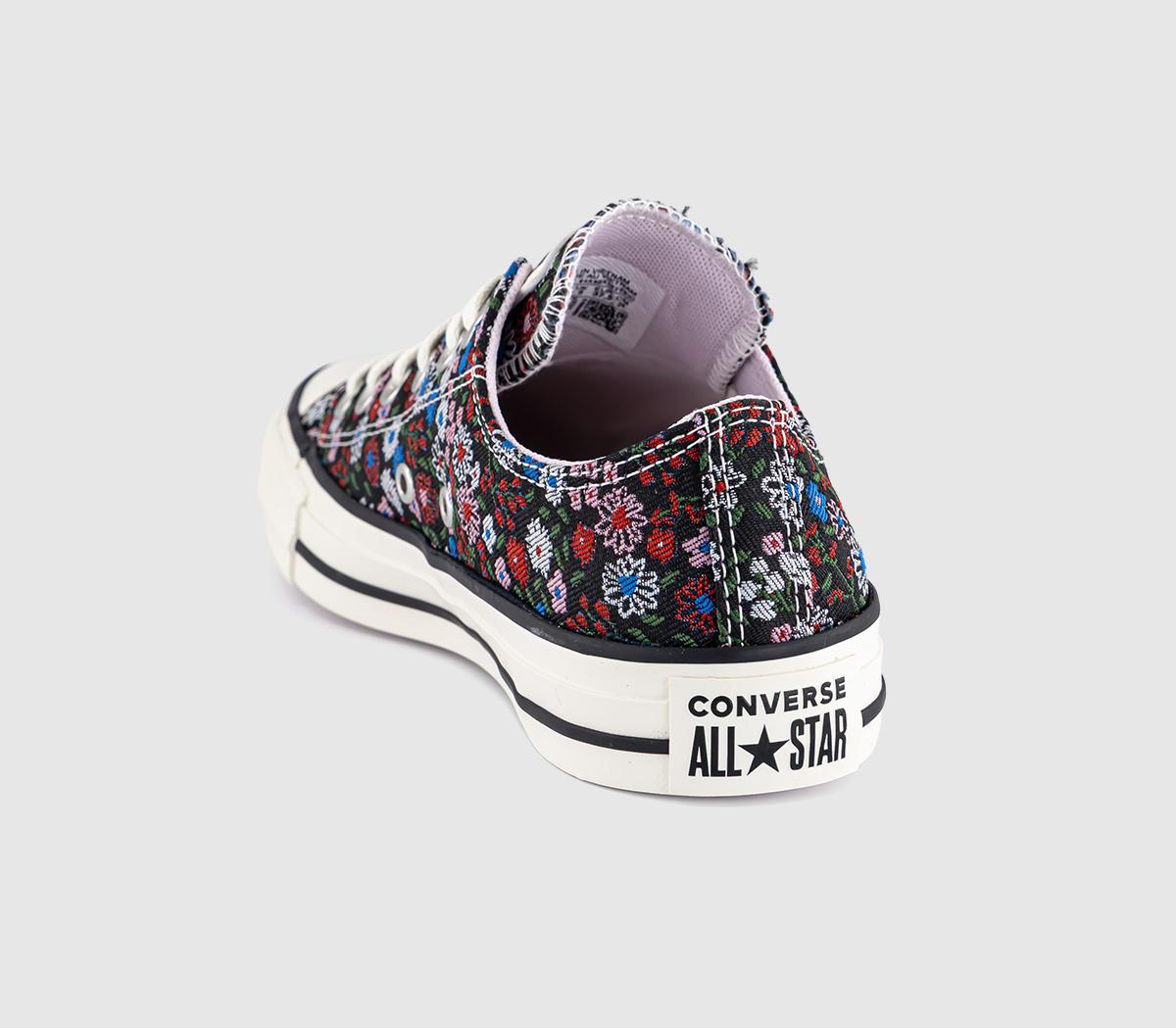 ConverseConverse All Star Low TrainersFloral Black Egret Cherry Balm