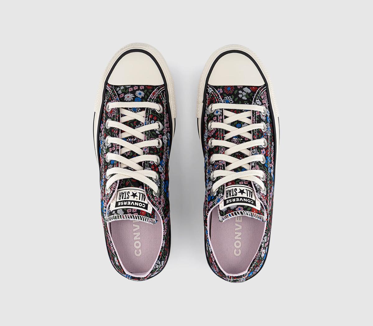 ConverseConverse All Star Low TrainersFloral Black Egret Cherry Balm