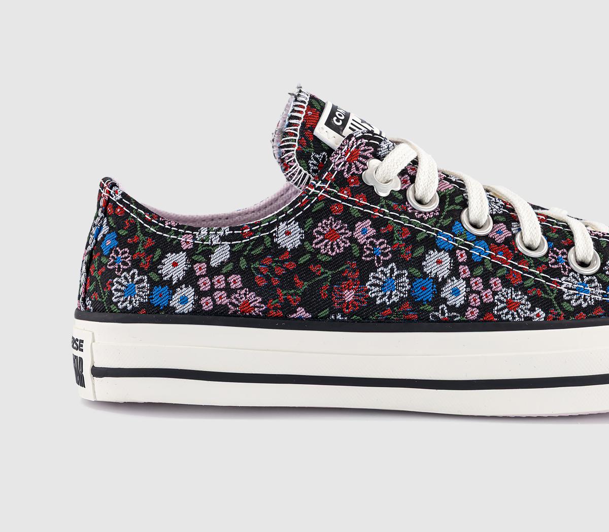 ConverseConverse All Star Low TrainersFloral Black Egret Cherry Balm