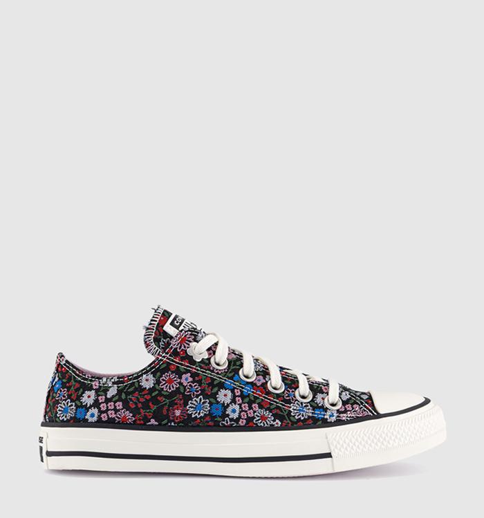 Converse Converse All Star Low Trainers Floral Black Egret Cherry Balm
